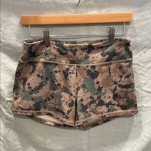 Born Primitive Green and Brown Athletic Shorts with Camouflage Design